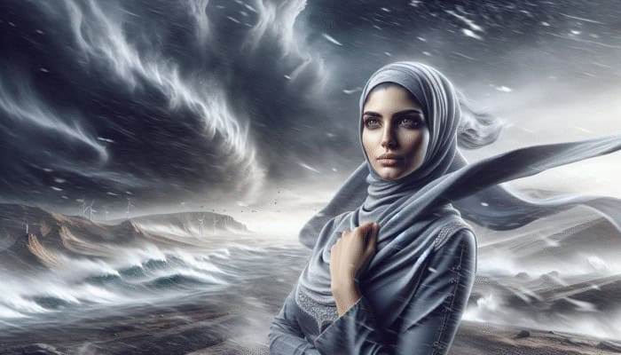 Mental Resilience Training: A person standing confidently in a storm, symbolizing mental resilience and emotional stability.