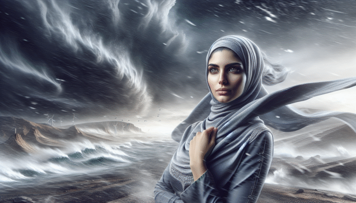 Mental Resilience Training: A person standing confidently in a storm, symbolizing mental resilience and emotional stability.